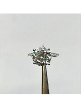 Moissanite Diamond Ring 5 Ct Engagement Wedding Round Cut Solitaire GRA Size 5